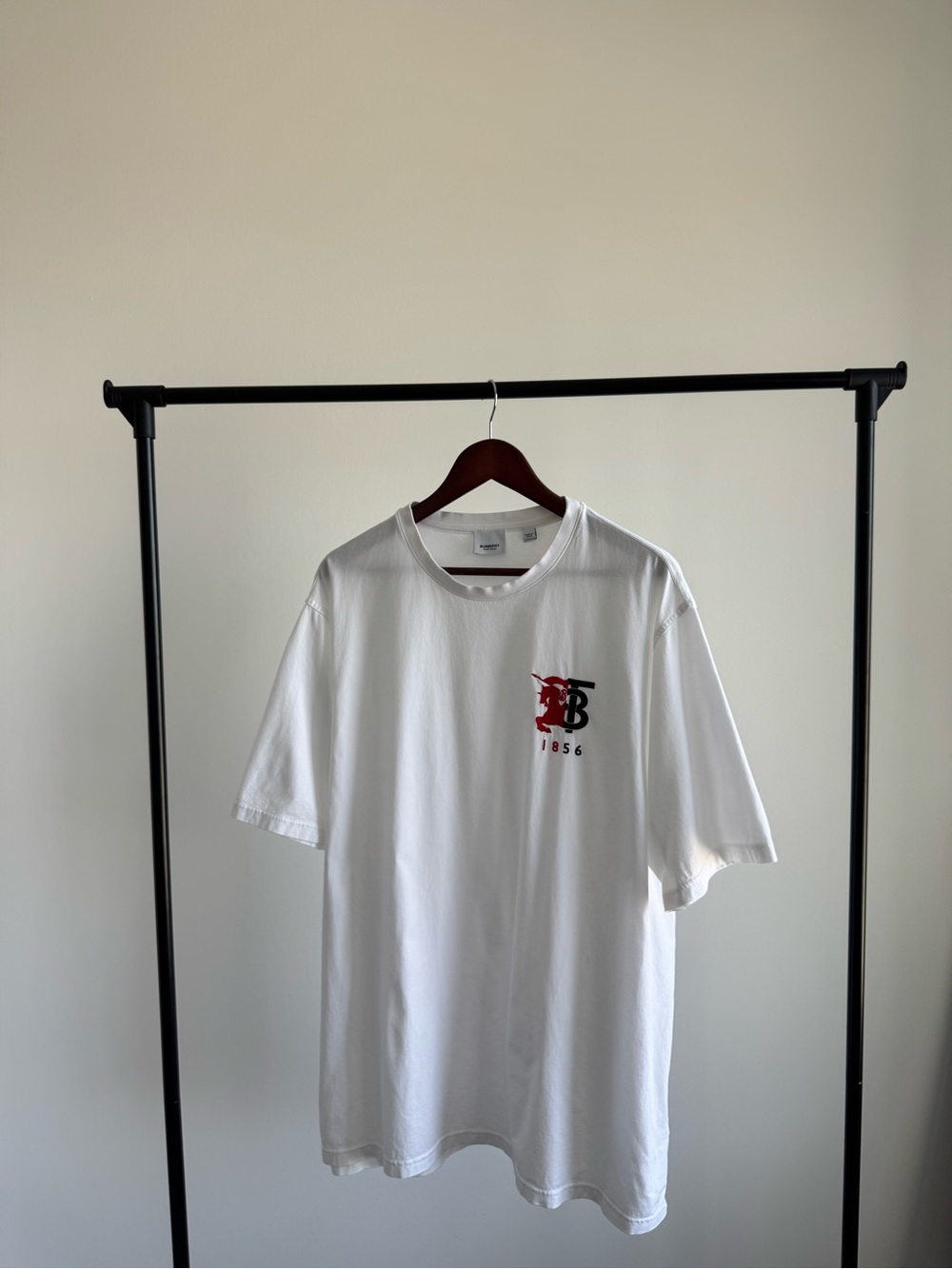 Burberry London TB 1856 Logo White T-Shirt Tee Men's Size XXL Authentic
